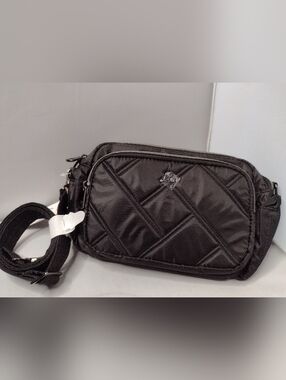 NWT Lug Boomer Crossbody Bag Black Purse Quilted Puffer Zipper A30